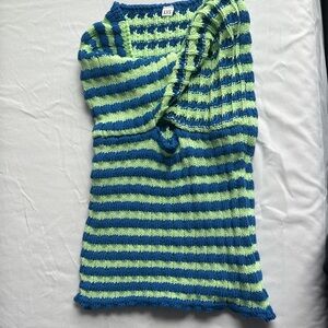 SHEIN Blue and Green Striped Tube top